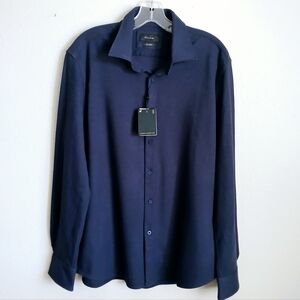 Porter & Ash Shirt Mens Size Large Navy Long Sleeve Button Up Collared